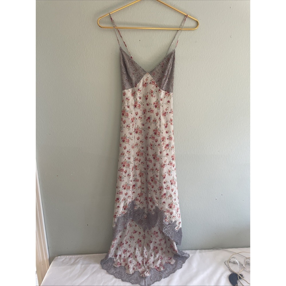 Vintage Guess Maxi Slip Dress Y2K Babydoll Coquette Lace Sheer Floral Xs Nylon